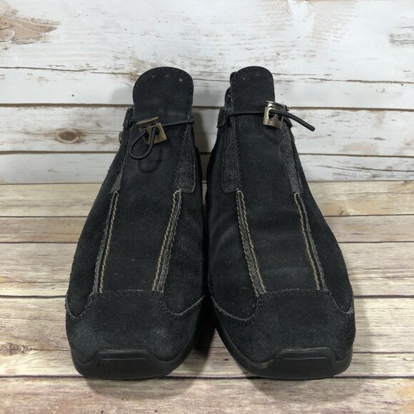 Tecnica Cowhide Leather Ankle Boots Womens Size 8.5  Drawstring Black Slip On - Picture 4 of 11